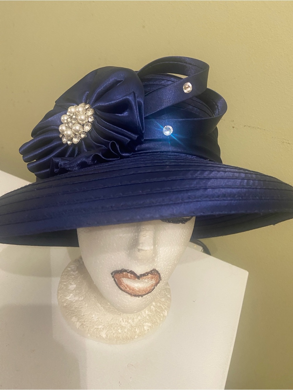 Really Cute Navy Blue Fabric Hat